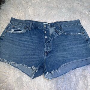 AGOLDE WOMEN'S PARKER VINTAGE CUT-OFF SHORT  Size 34 Distressed Denim A026C1141